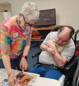 Betty Mae with Duvall Home student