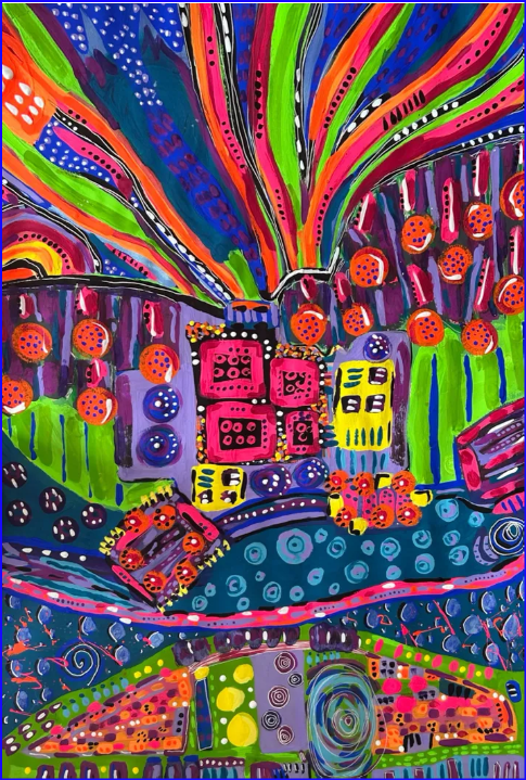 Painting a Cityscape in Primitive Style